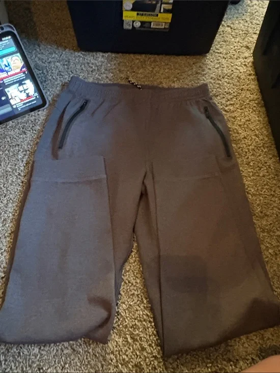 Old Navy Men's Brown Zip Pocket Fleece Joggers