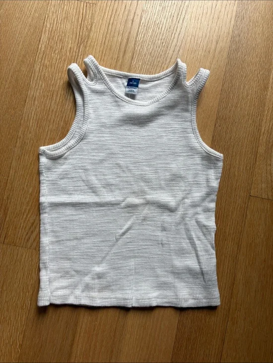 Old Navy Cream Ribbed Tank Top for Kids
