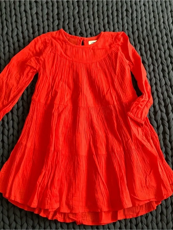 Kids Red Tiered Tunic Dress
