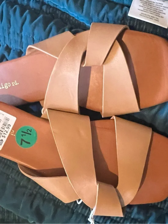 Indigo Tan Crossover Slide Sandals