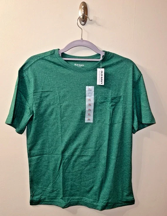 Old Navy Boys' Softest Short-Sleeve Pocket Tee In Green Size XL (14-16) NWT