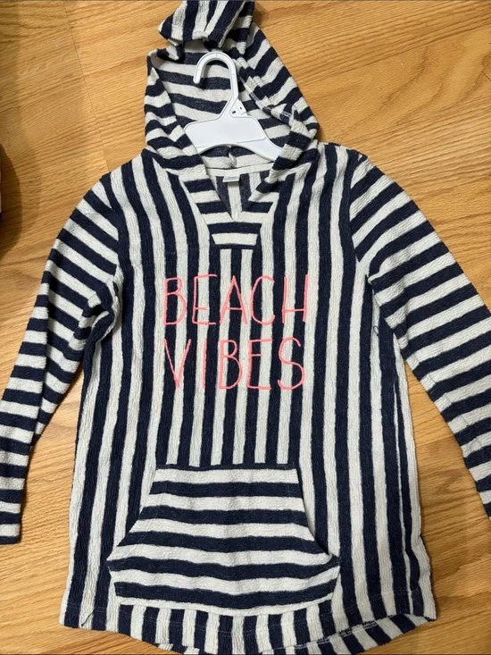 Old Navy Navy and White Striped Hoodie 