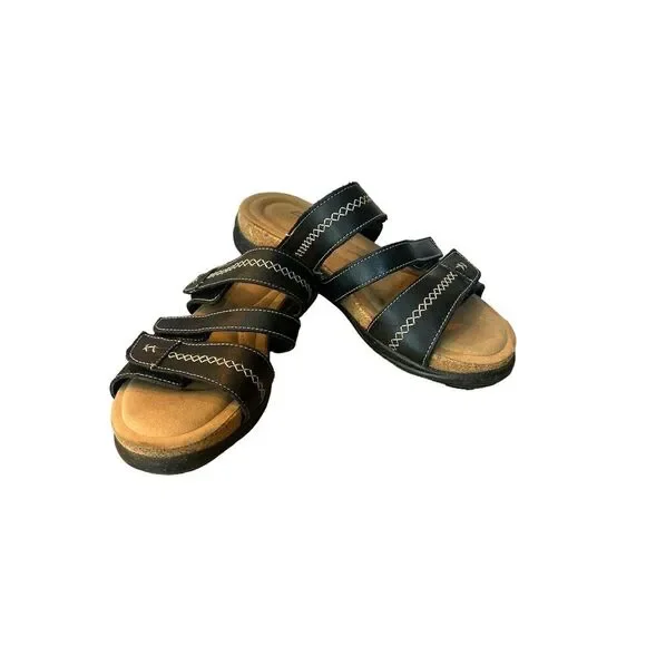 Clarks Collection Women's Brown Leather Roseville Bay Flat Sandals -‎ 8