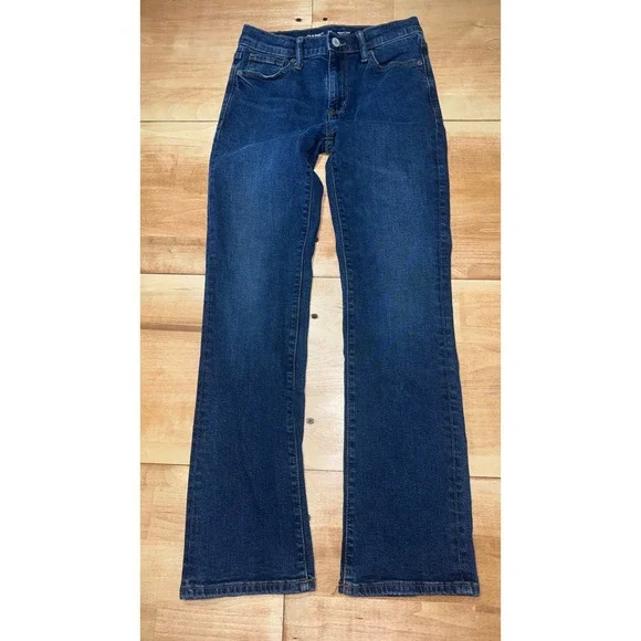 Old Navy Boys Boot-Cut Jeans Dark Wash Slim Fit Built-In Flex Size 14‎ Slim