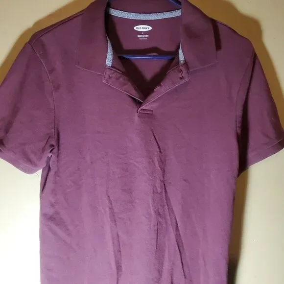 Old Navy Size‎ S 6-7 Polo Shirt Boys Burgundy Built-In Flex Pique School Uniform