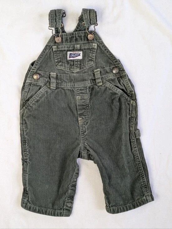 Infant 3-6 Month Courderoy Green Bib Overalls