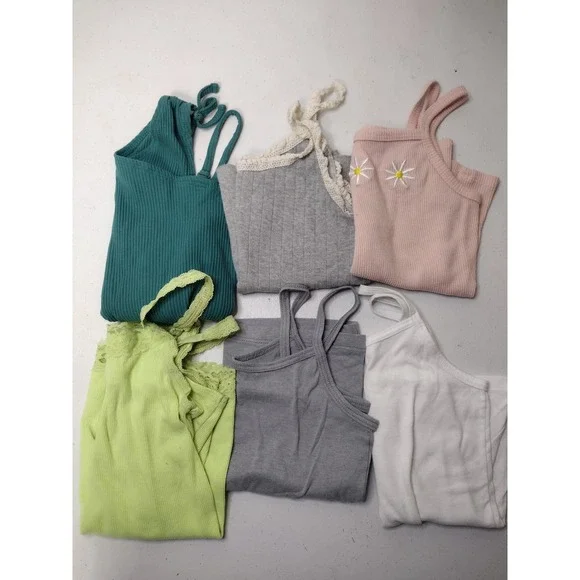 Girls Tank Top Cami Bundle Old Navy Art Class Hanes Size Small 6-7 6pc Lot
