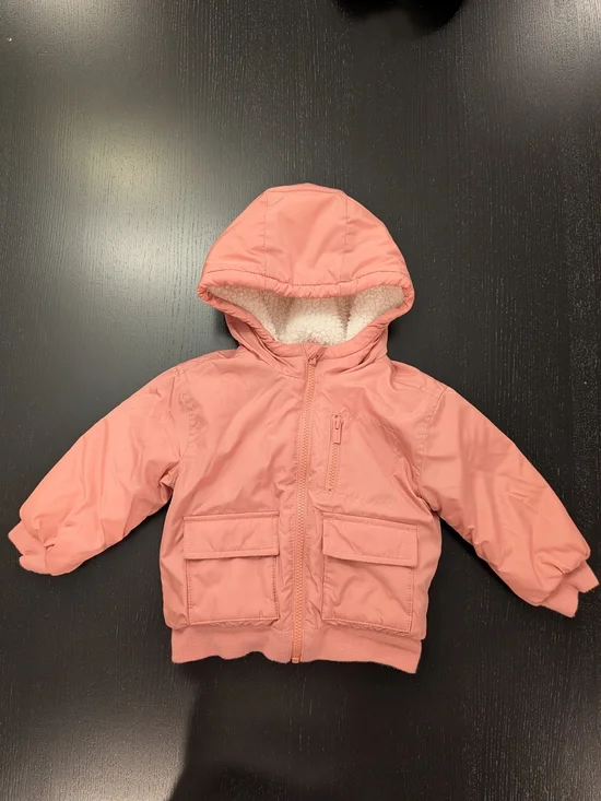 Old Navy Coral Pink Sherpa-Lined Jacket