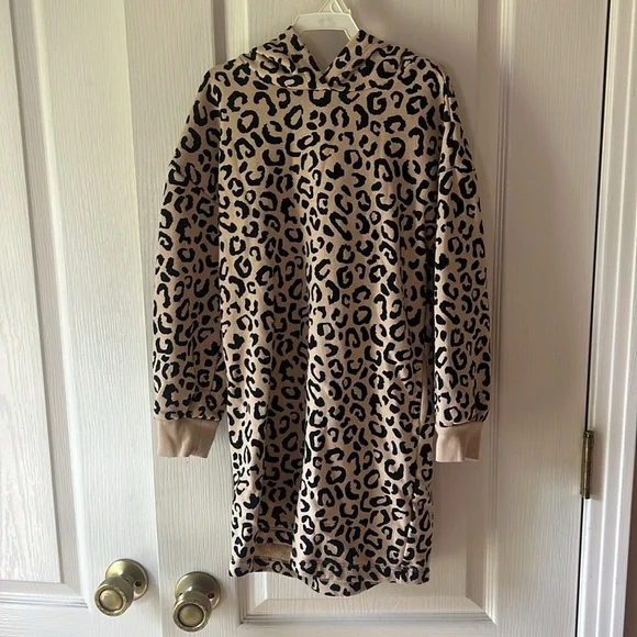 Old Navy Animal Print Hoodie Dress