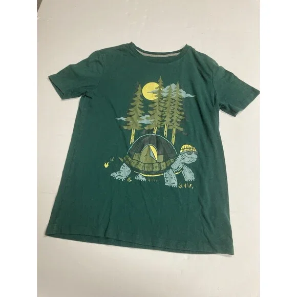 Old Navy Boys XL (14-16) Green Turtle Graphic Print Crew Neck Short Sleeve Tee