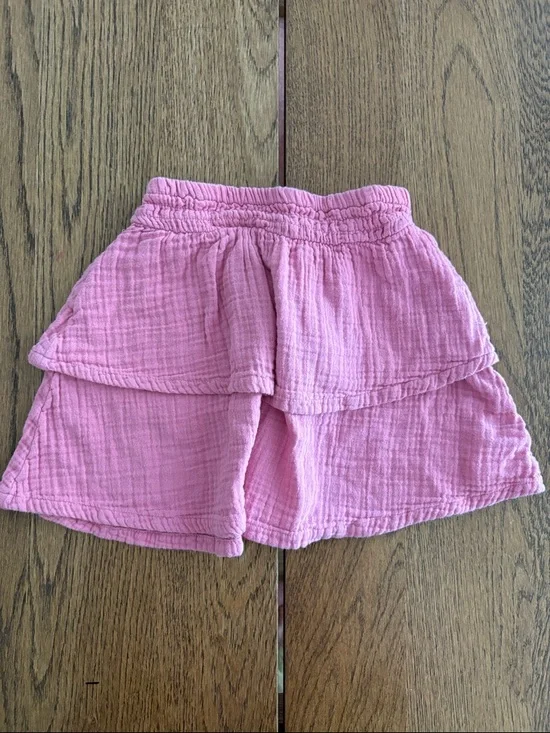 Old Navy Pink 100% Cotton Gauze Tiered Smocked Skirt