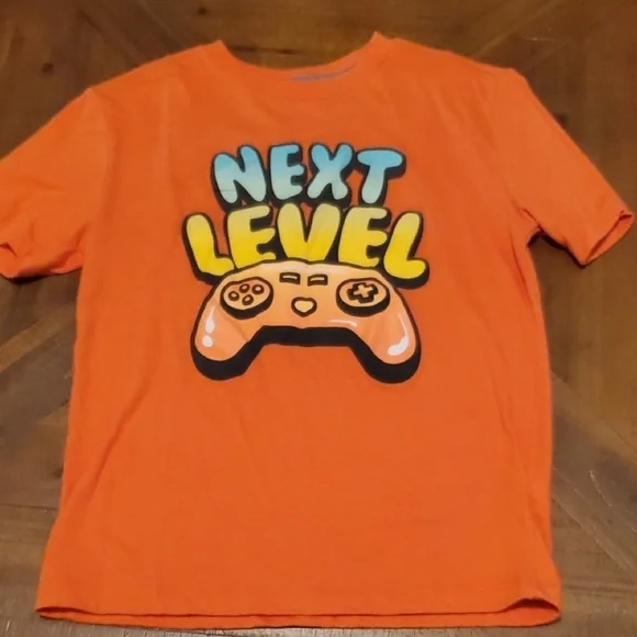 Old Navy Bright Orange Kids Tee with Game Controller