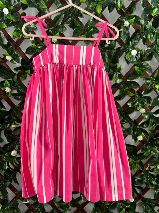 Old Navy Pink and White Striped Sundress with Tie Straps