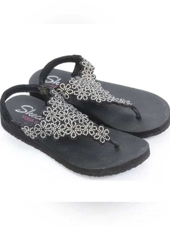 Skechers Cali Meditation Yoga Foam Floral Lover Rhinestone  Women's 8 Sandals
