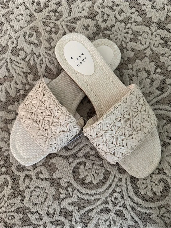 a new day Braided Slide Sandals — Cream