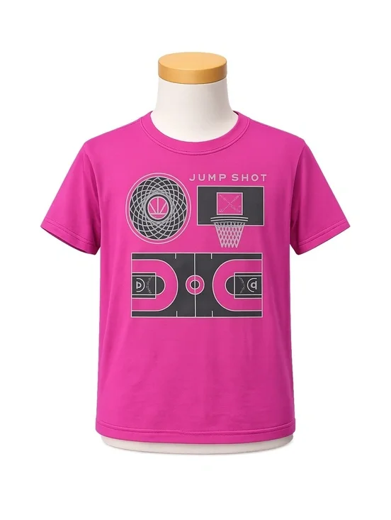 Old Navy Active XL (14-16) Pink Graphic 'Jump Shot' Short Sleeve T-Shirt