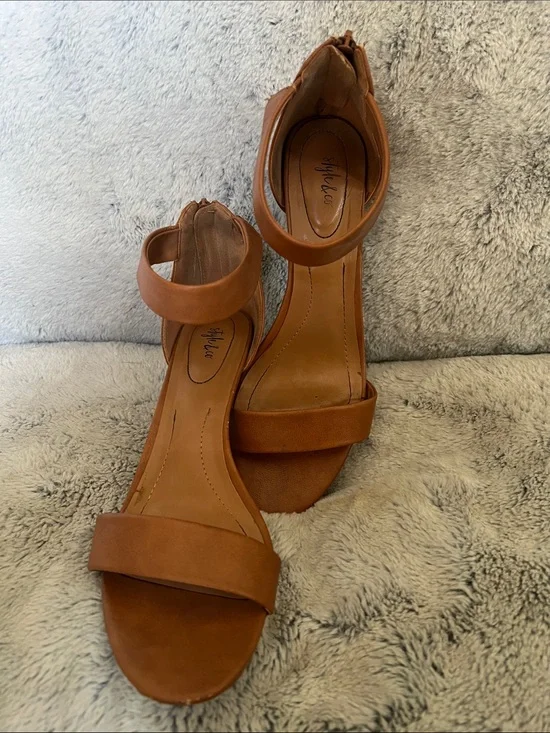 Style & Co. Women's Cognac Two-Strap Ankle Sandals