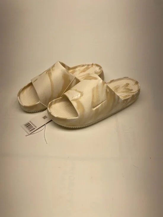 Nike Womens Calm Slide Se Sandals Ivory Cream Phantom Marble Sz 8