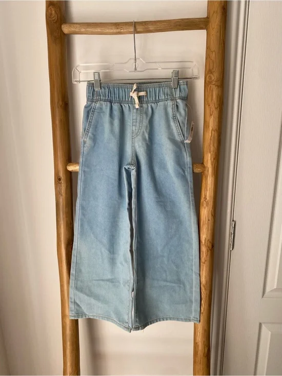 NWT! Old Navy High Rise Baggy Light Blue Wide-Leg Jeans Kids Girl Sz 6-7