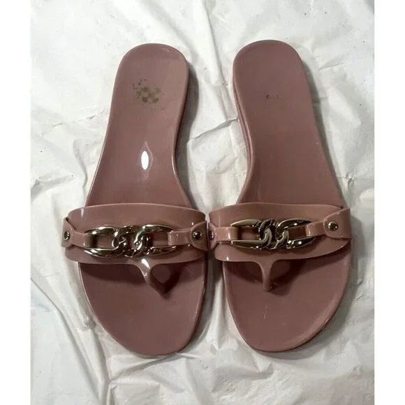Vince Camuto Women's Size 7 Evolet Light Pink Open Toe Jellies Flip Flops Flats