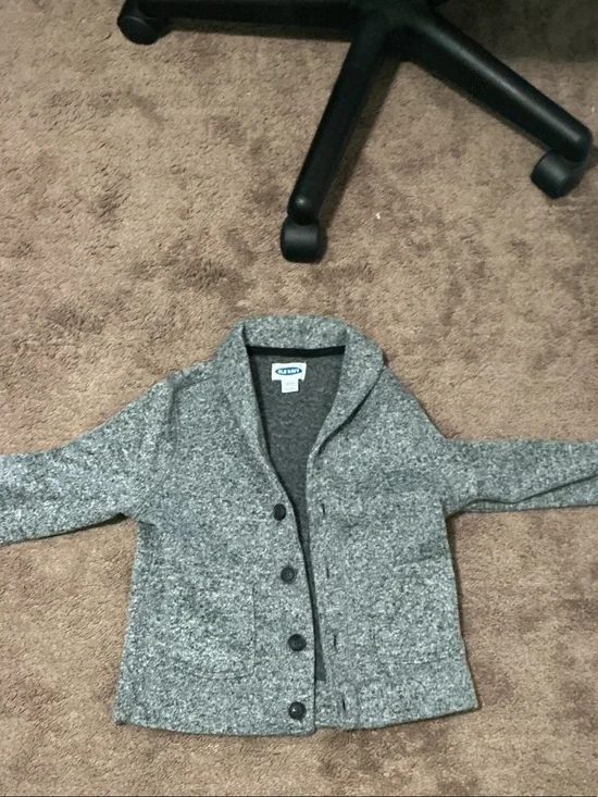 Old Navy Gray Shawl Collar Button Kids Jacket