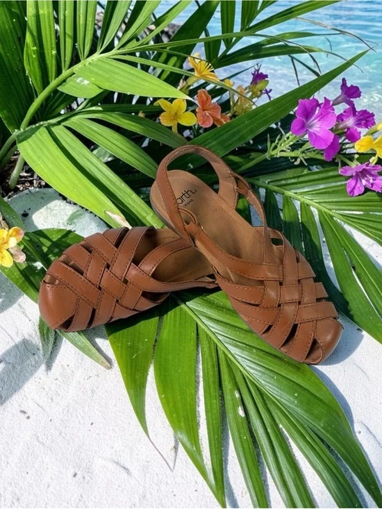 Earth Origins  Women’s Leather Fisherman Sandals Berri Alpaca Sz 5M