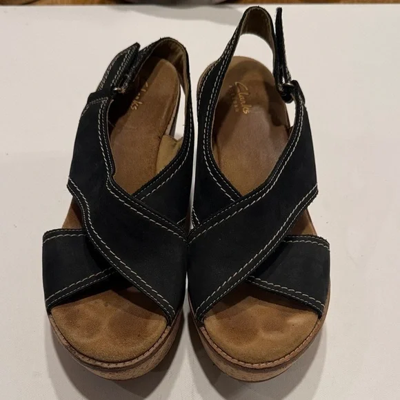Clarks Women's Black and Brown Sandals