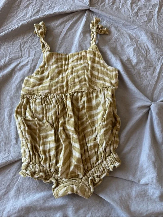 Old Navy Yellow Striped Baby Girls Romper