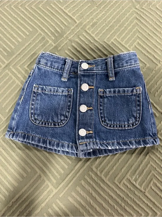 Old Navy Medium Blue Adjustable-Waist Denim Skirt