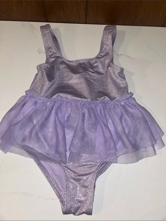 5/$20 Old Navy | Lavender Shimmer One-Piece Swimsuit with Tulle Skirt