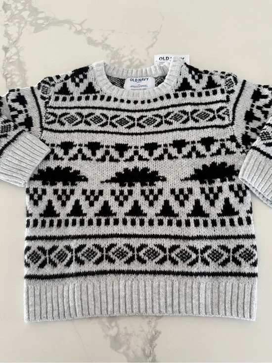 Old Navy Kids Fair Isle Dinosaur Sweater Boys’ Size 2T