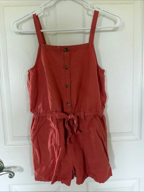 Old Navy Rust Coral Sleeveless Cotton Romper