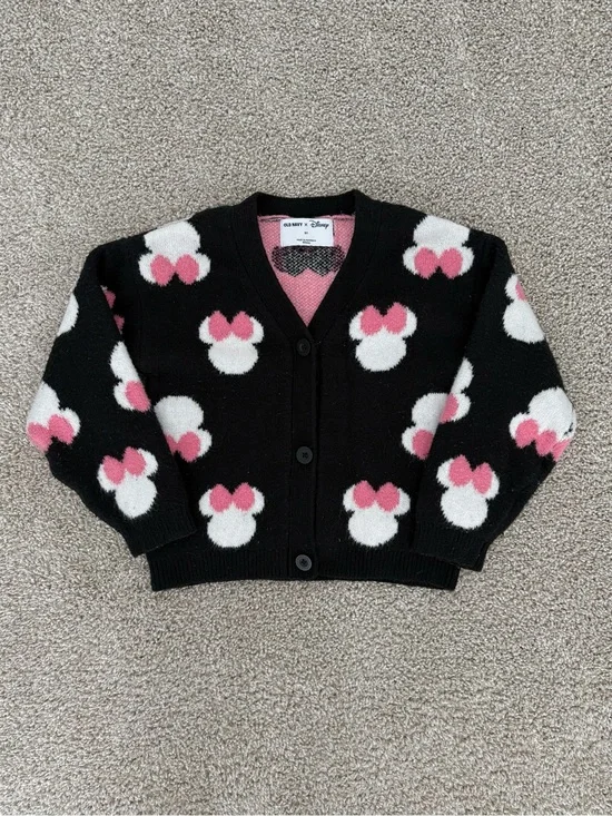 Old Navy Toddler Black Minnie Mouse Bow Cardigan Size 5T