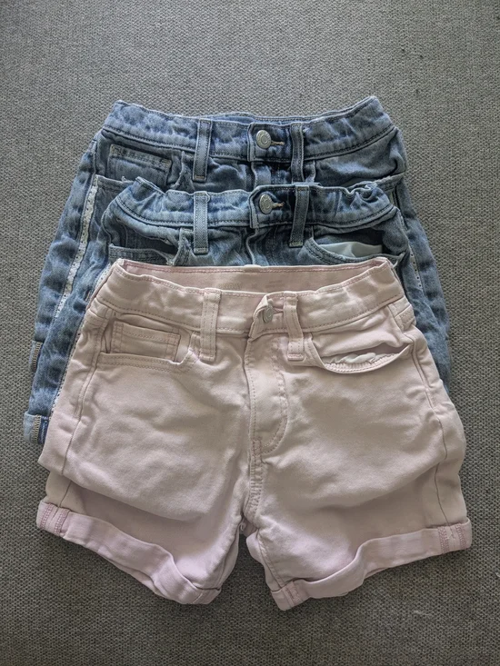 Old Navy Kids Light Pink and Light Blue Denim Shorts Set