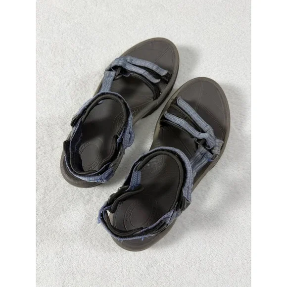 Teva Women's Terra Fi Lite Blue Grey Hiking Sandals Shoc Pad Strappy Outdoor
