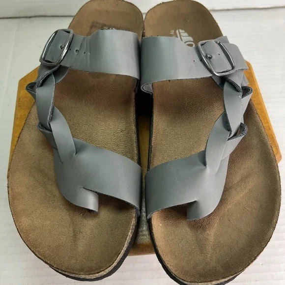 Cliffs By White Mountain Sandals Womens 7.5 M Gionna Slip‎ On Flip Flops Grey