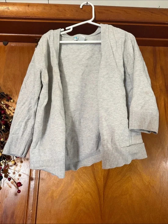 Old Navy Light Gray Open-Front Kids Sweater Cardigan