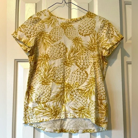 Old Navy Yellow Patterned Softest Tee XL