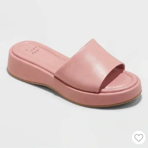 a new day Pink Platform Slide Sandals