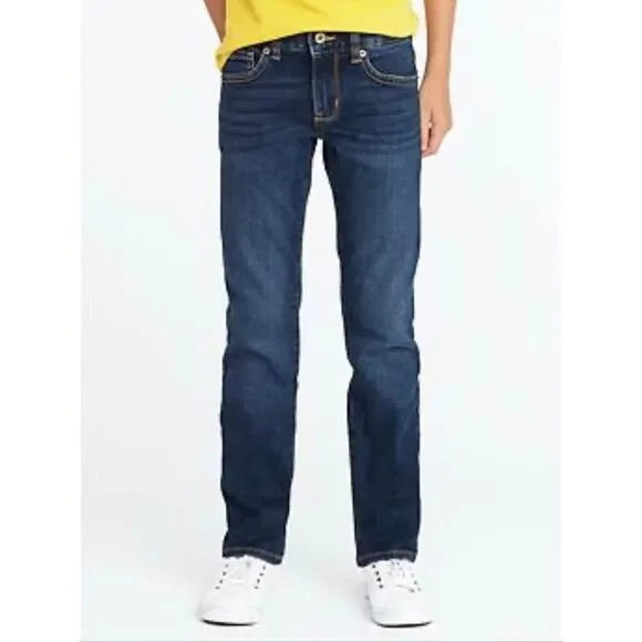 Youth Boys Old Navy Dark Rinse Comfort Stretch Built-In Flex Skinny Jeans - 14