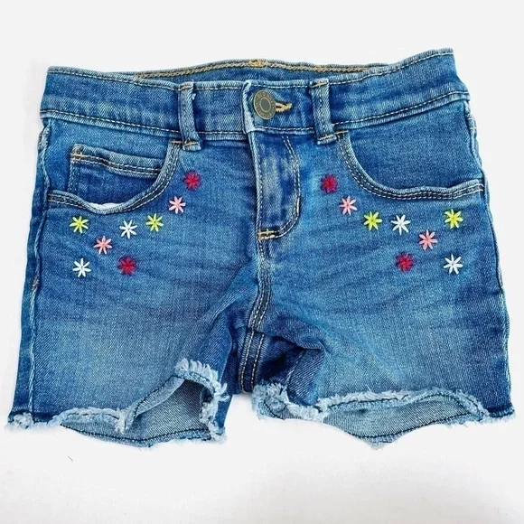 𝅺old Navy Cutoff Jean Shorts with Flower Embroidery