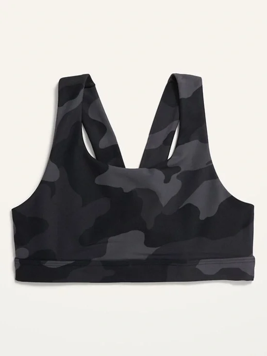 Old Navy Black and Gray Camo Sports Bra