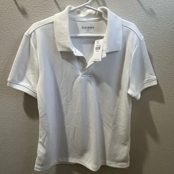 Old navy moisture wicking‎ white polo boy size small 6/7