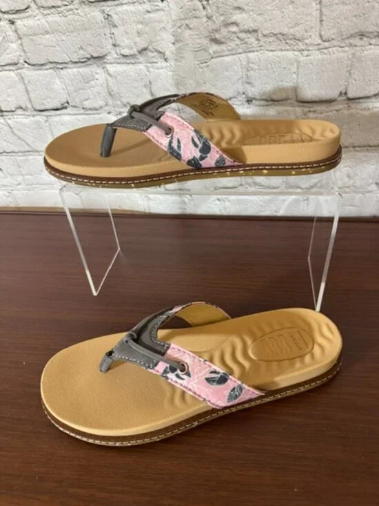 NWB Sperry Waveside PLUSHWAVE Pink Tropical Thong Sandals Size 6M