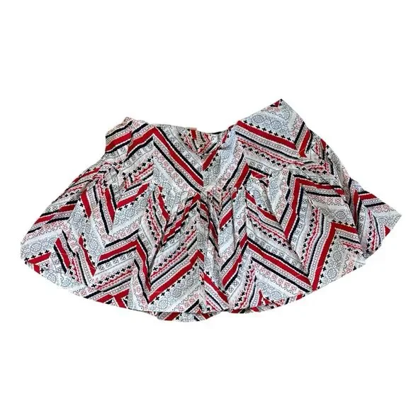 Old Navy Girls L Kids Red White Blue Bandana Print Pleated Boho Mini Skirt Cute