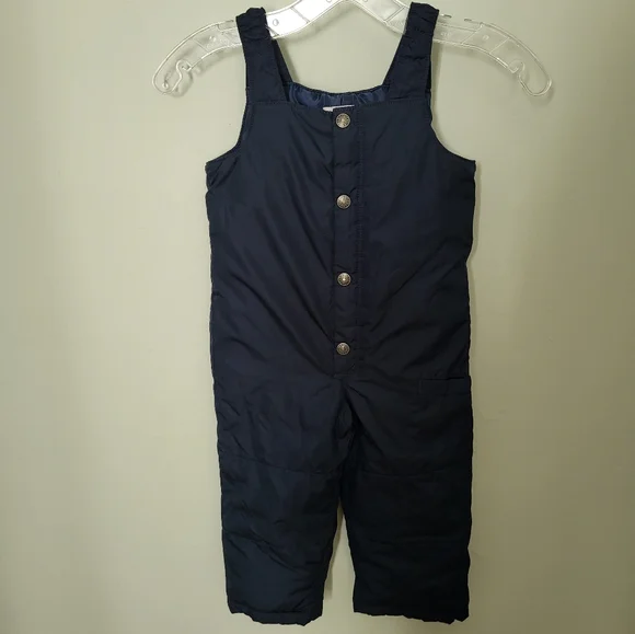 Old Navy Boy's Unisex Toddler 2T 2A Snowbib Suit Navy Blue‎