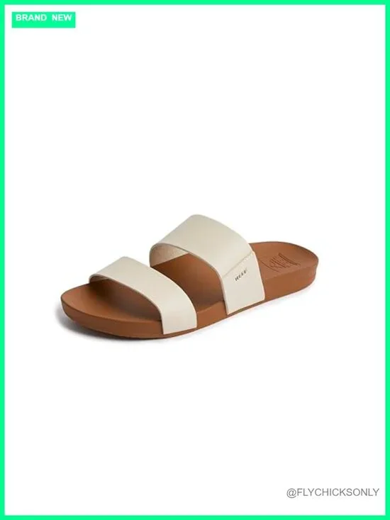 Super Soft Vegan Leather Double Strap Slide Sandal with Arch Support