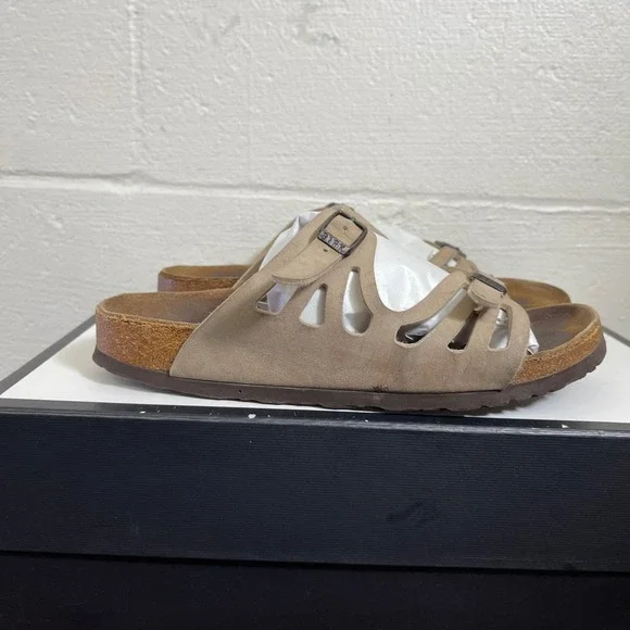 Birkenstock‎ Granada Mocha Leather Sandals Slide Slip On Women's Size 39 EU/8 US