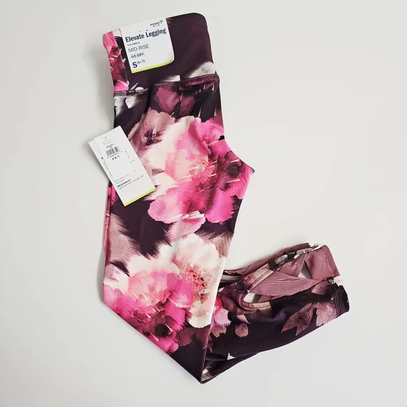 Girls Floral Pink Active Leggings
