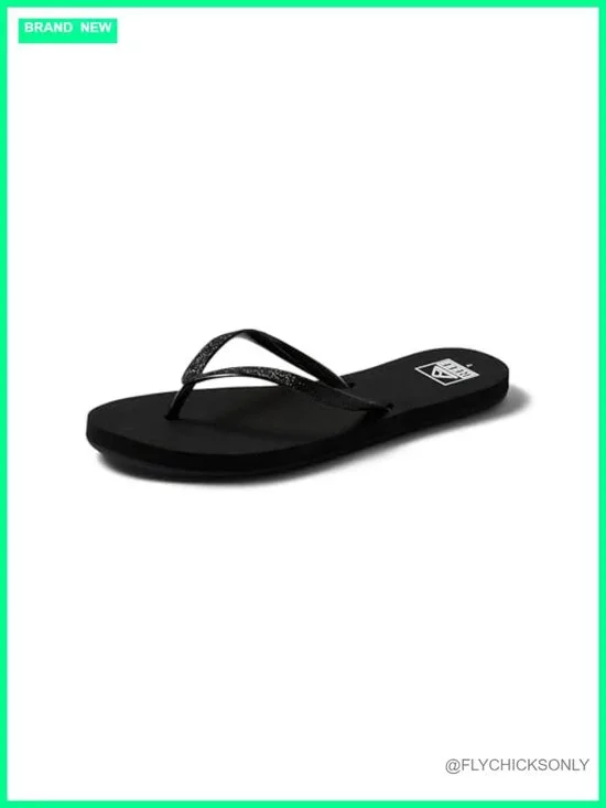 Women's Flip Flops with Soft Cushion Footbed, Glitter